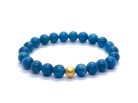 Blue Apatite w/ Gold Ball